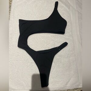 Brand New Black One-Shoulder Swimsuit with Cheeky Bottom